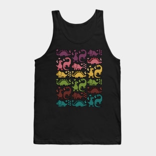 Jewel Tone Colorful Dinosaurs Tank Top